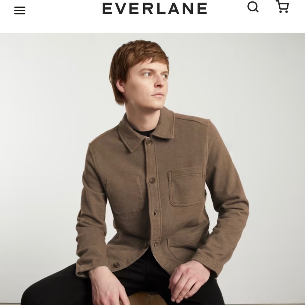 The French Terry Chore Jacket (Brown) - Everlane.